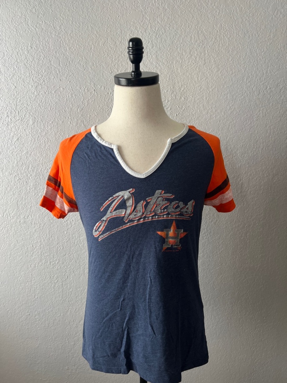 Genuine Merchandise Houston Astros Navy & Orange Women's Short Sleeve Tee